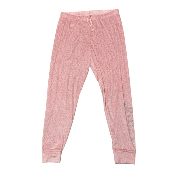 Juicy Couture Two Piece Pink Cheetah Print Velour Sleep Set, Lounge, Size Medium - Picture 8 of 12